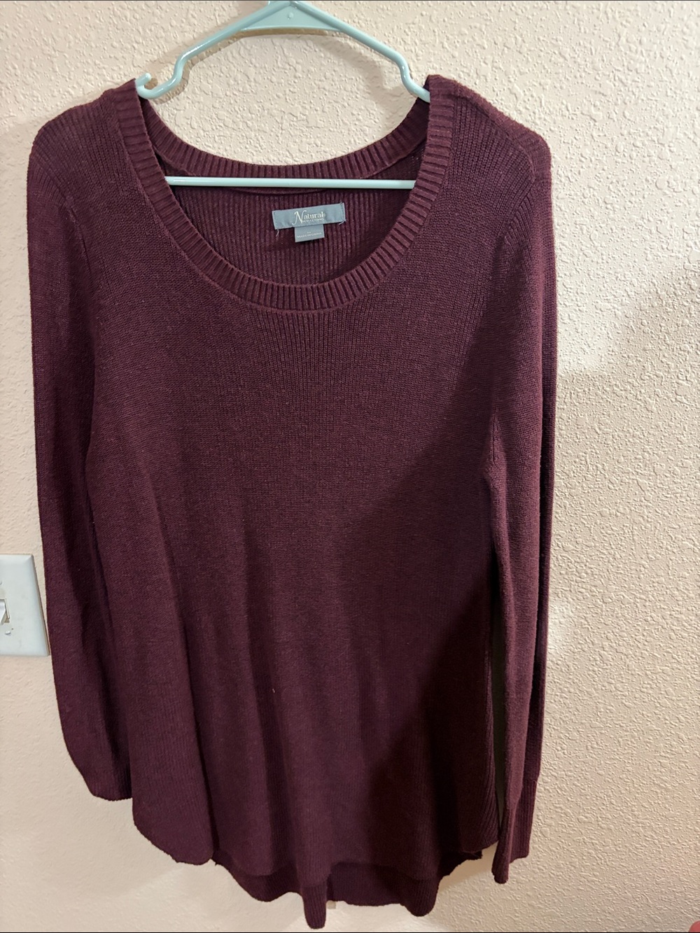 Naturals Maroon Scoop Neck Knit Sweater